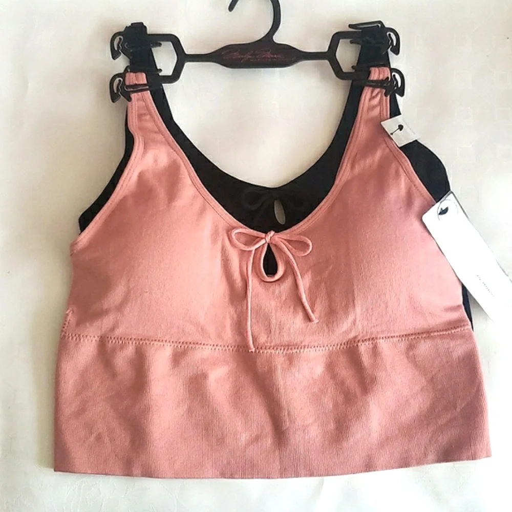 Marilyn Monroe 2-pack Long Line Bralette with Adjustable Straps Size L